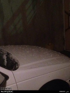 بارش شدید تگرگ در کنگاور