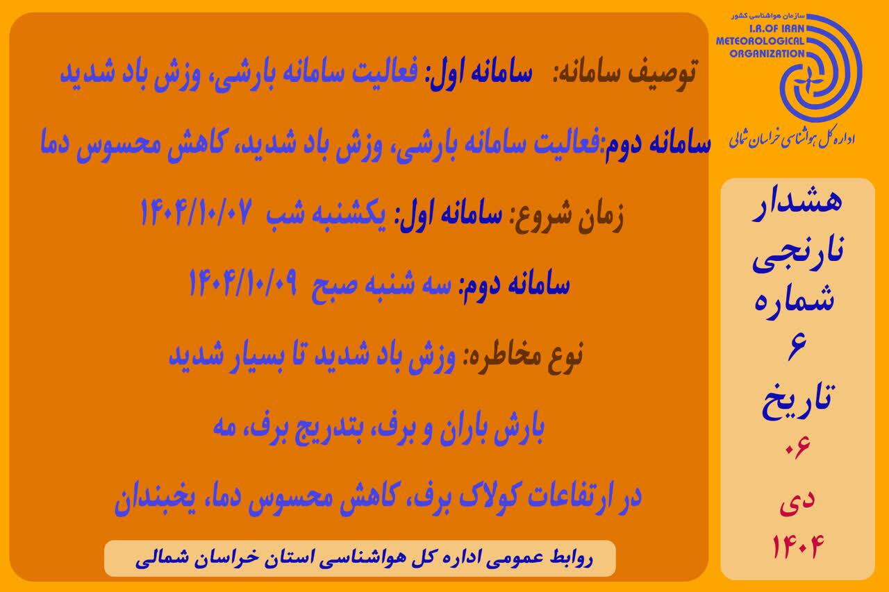 سامانه سرد بارشی سهشنبه شب وارد خراسان شمالی میشود سامانه سرد بارشی سهشنبه شب وارد خراسان شمالی میشود