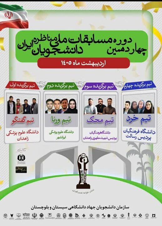 معرفی برگزیدگان چهارمین دوره مناظرات دانشجویی سیستان و بلوچستان معرفی برگزیدگان چهارمین دوره مناظرات دانشجویی سیستان و بلوچستان