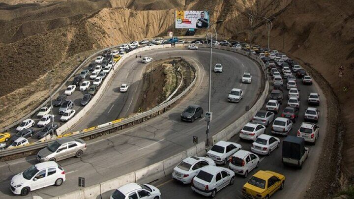ترافیک سنگین در چالوس، هراز