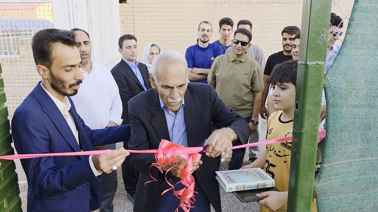 افتتاح زمین تنیس خاکی میبد
