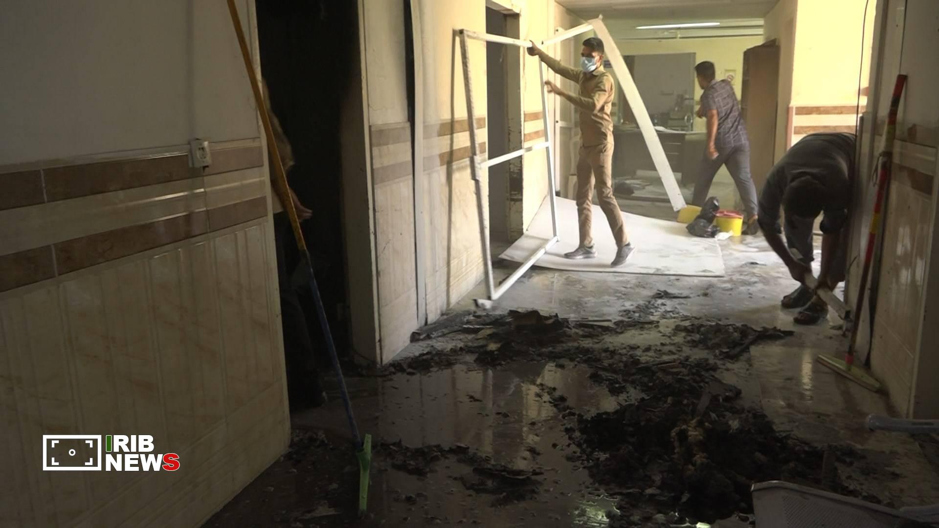 مهار آتش سوزی محدود در بیمارستان حاجی آباد هرمزگان