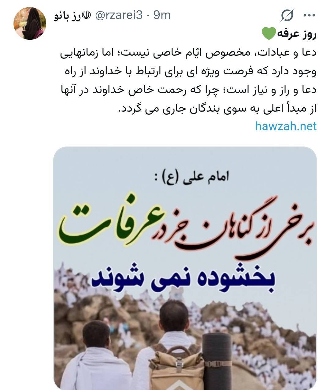 روز عرفه به روایت کاربران فضای مجازی؛ دستهایی که به امید اجابت بلند میشود روز عرفه به روایت کاربران فضای مجازی؛ دستهایی که به امید اجابت بلند میشود